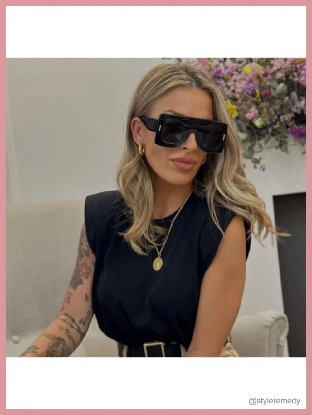 Oversized Shield Sunglasses UV Protection Flat Top Unisex